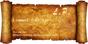 Lommel Péter névjegykártya