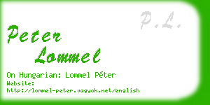 peter lommel business card